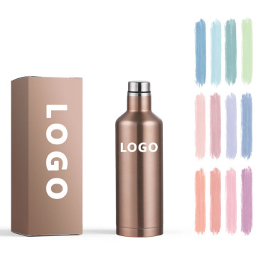 Stainless Steel Double-Wall Insulated 500ml Laser-Engraved Wine Bottle Cup