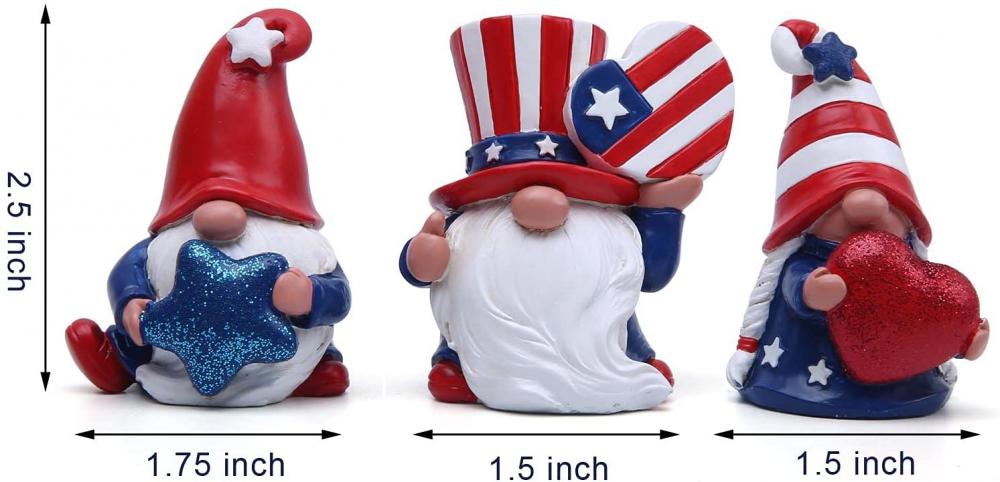 Gnomos patrióticos 4 de julho Decorações