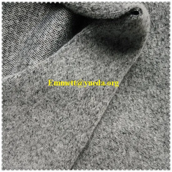 wool polyester mixed knit boiled wool fabric for overcoat