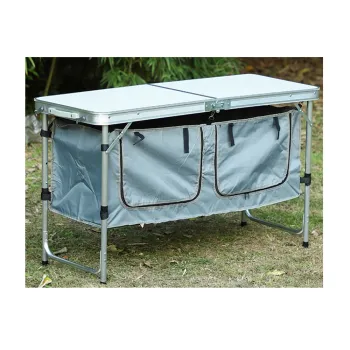 Outdoor Camping Folding Table with Storage Bag - Adjustable and Portable
