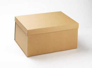 Kotak Hadiah Kraft Asli Folding Brown dengan tudung