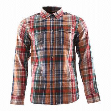 Men's Flannel Shirt, Made of 55% Cotton and 45% Polyester