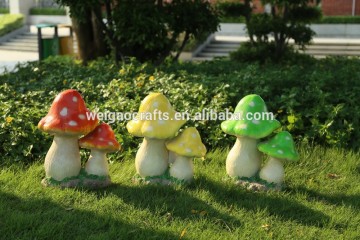 Colorful resin mushroom figurines