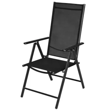 7-Position Adjustable Aluminum Folding Sling Reclining Mesh Outdoor Garden Chair