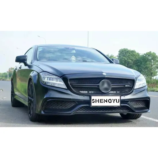 CLS W218 2015-2018 Front Bumper Assembly with Grille and Rear Lip Throat for AMG Style Modification