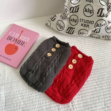Anjing yang selesa warna pepejal rajutan sweater