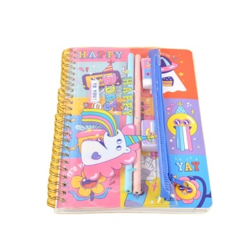Cartoon Unicorn Notebook and Ball Pen Gift Set for Kids' Birthday Stationery