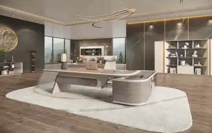 Modern Luxury Modular Solid Wood Executive Home Office Desk