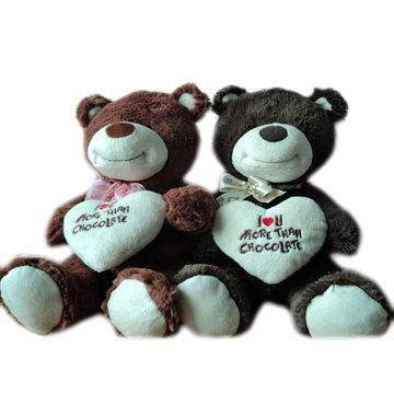 Plush Bear, with Embroidering I Love U, Customized Designs are Accepted