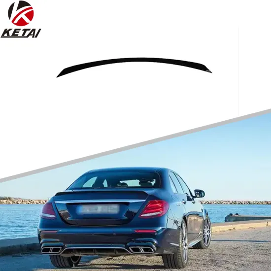 Matte Black Rear Bumper Spoiler for BENZ W213 E63 Style 2017-2020