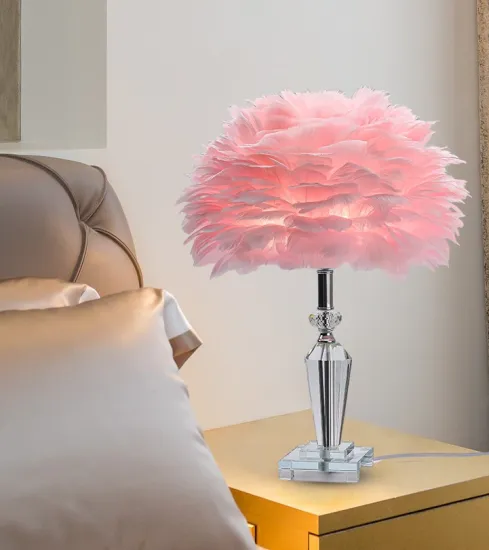 2023 Nordic Creative Bedroom Lamp: Ostrich Feather Table Lamp for Living Room and Romantic Atmosphere