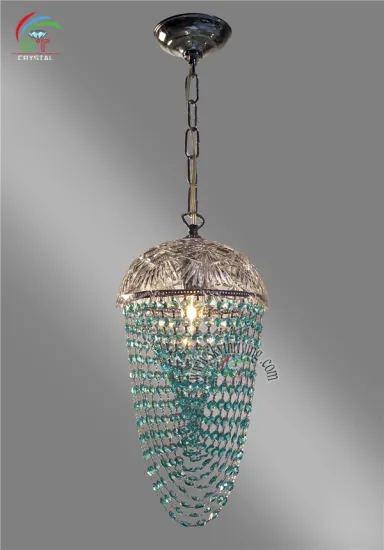 Exquisite luxury style design classic light blue art home decorative crystal pendant light