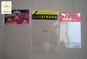 clear plastic self adhesive opp bag / header card bag/ transparent bag
