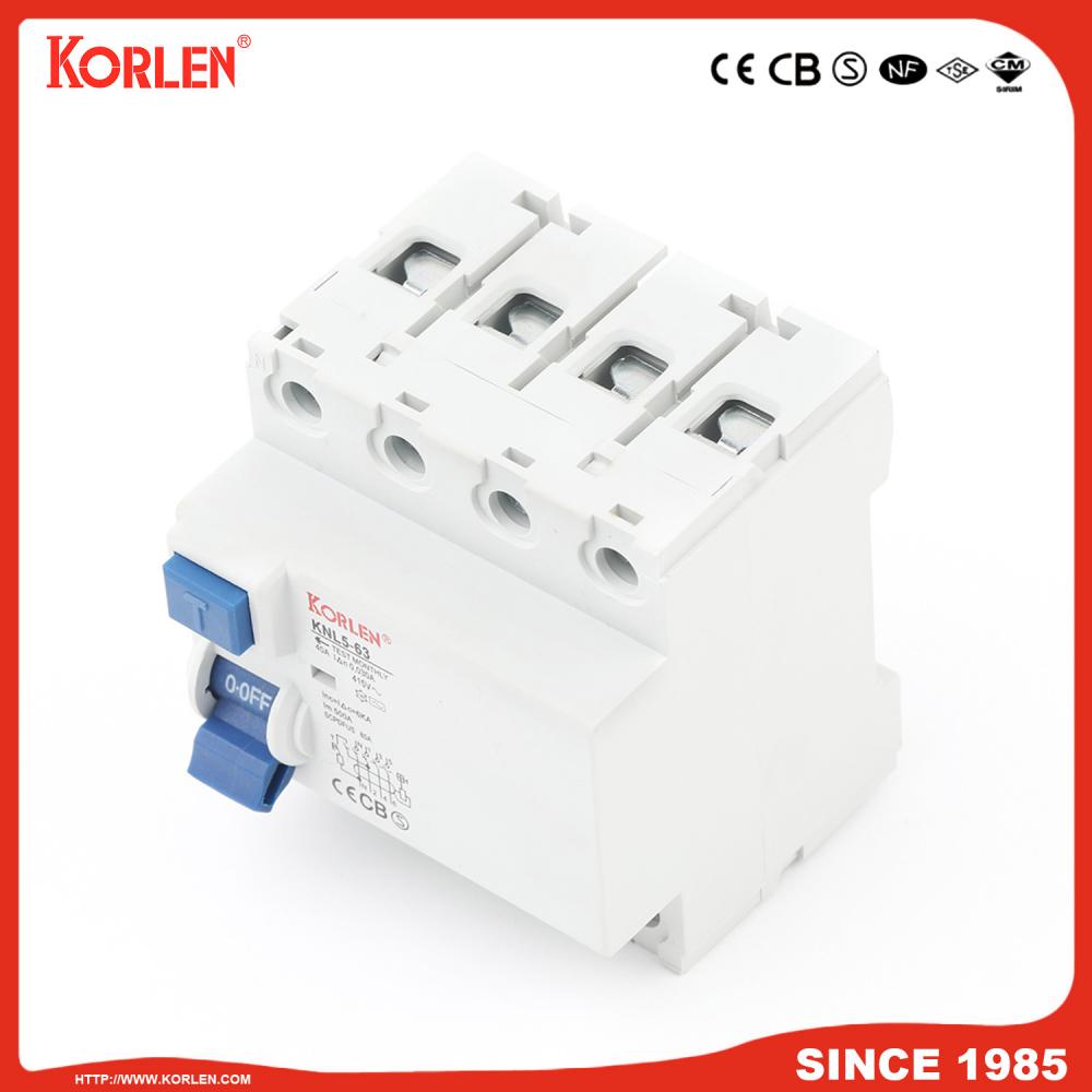 Residual Current Circuit Breaker 6KA 4P A/AC/S TYPE