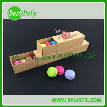Brown Kraft Macaron Box Packaging of 6 12