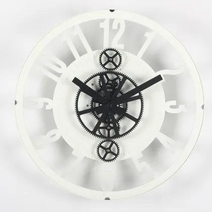 Vintage Gear Wall Clock Black White