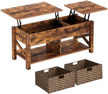 Tavolino rialzabile con contenitore