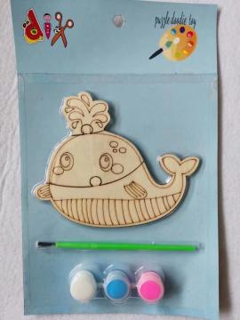 paint your own wooden whale puzzle set