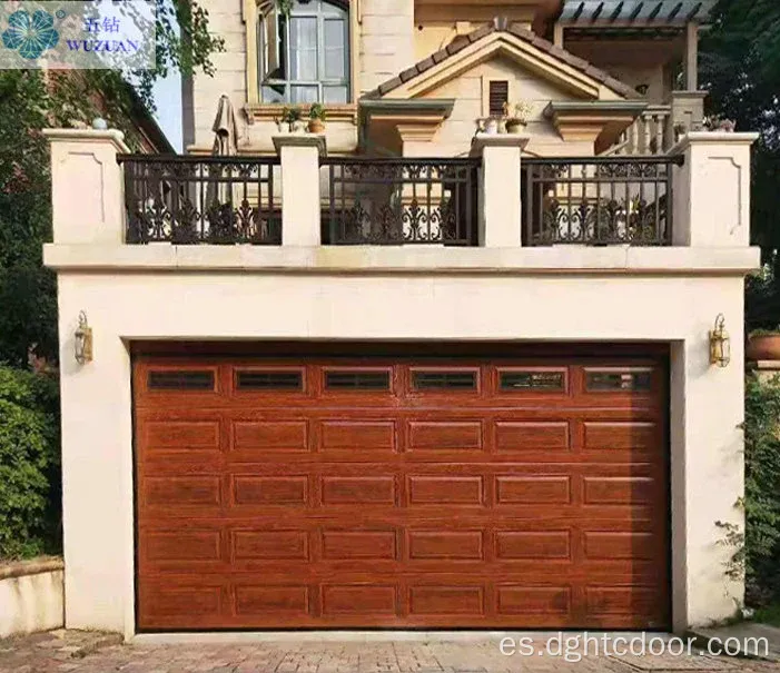 Puertas de garaje seccionales de estilo de grano de madera personalizada