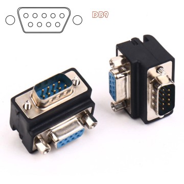 Angle 90 Degree DB 9 pin 9pin DB9 RS232 Male To Female Extension Cable Adapter convertor