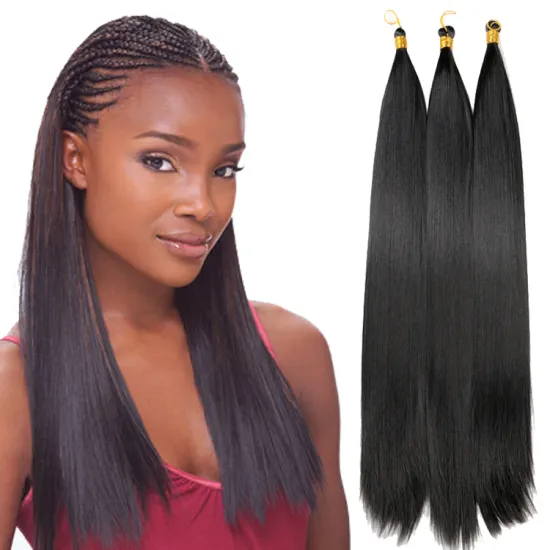 Pre Stretched Silky  Bundle Crochet Wholesale Jumbo Bone Straight Braiding Hair Synthetic Braiding Hair High Quality Ombre