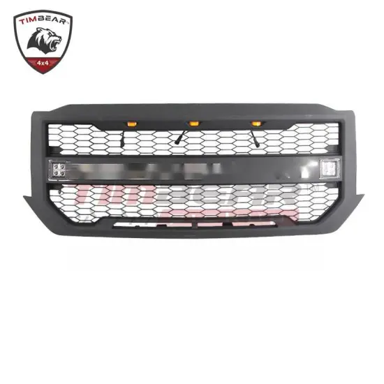 LED ABS Plastic Matt Black Car Grilles for Chevrolet Silverado 2016-2018