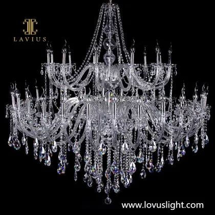 High luxury custom classic candle style crystal chandelier hotel hall conference hall project custom crystal chandelier