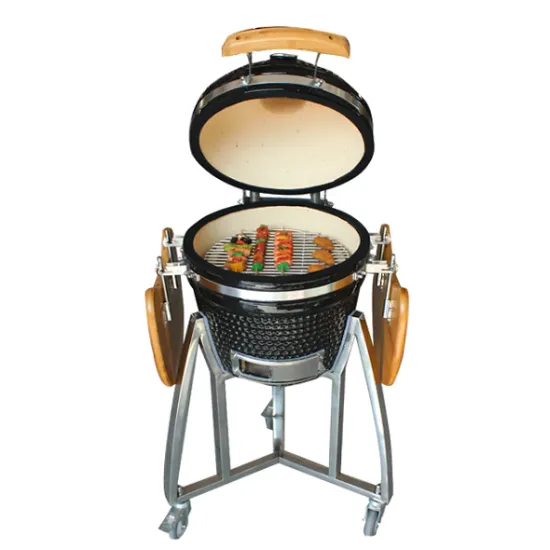 Portable AUPLEX 16-Inch Kamado Grill: Ceramic Charcoal BBQ for Outdoor Cooking