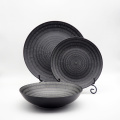 Custom Design Luxus Porzellan Restaurants Schüsselgerichte Teller Abendessen Home TableWares Matt Black Ceramic Dinnerwarenset Set