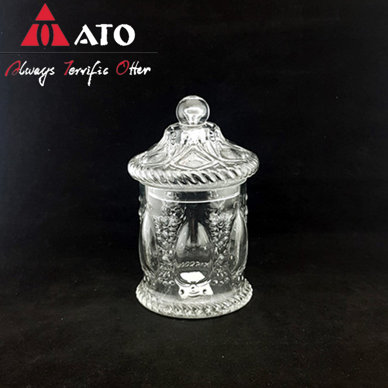 Clear candy jar with Lid glass household Storage