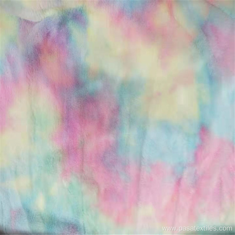 Hot-Selling Tie-Dyed Flannel Colorful Rabbit Fleece Clothing