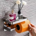 Chrome Polished Tissue Paper Holder With Shelf