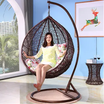 Outdoor Garden Single Two Seat Wicker Hanging Swing Chair