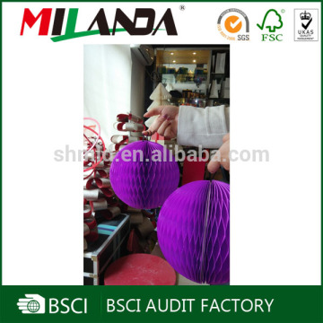 Wholesale custom recycled decorative honeycomb ball for Christmas