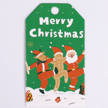 Etiquetas de feliz navidad personalizadas etiquetas de regalo de papel kraft para envolver la decoración