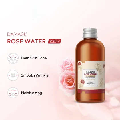 Korean Organic Damask Rose Water - Moisturizing & Soothing Facial Toner