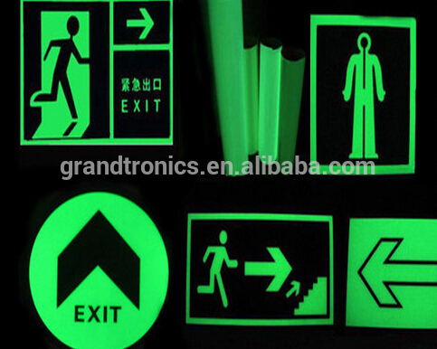 high quality free samples glow in the dark powder production fire exit safety signs