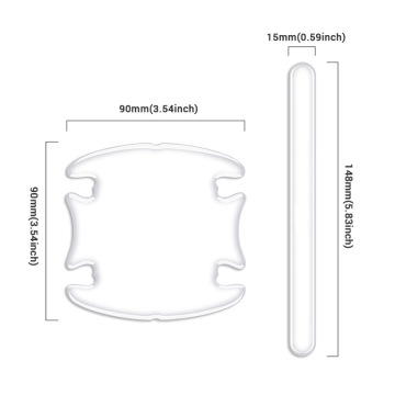 Universal 8-Piece Transparent Anti-Scratch Car Door Handle Protectors with Logos