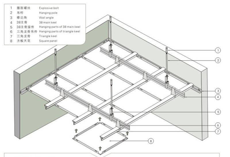 Clip-in Square Ceiling Suspended Ceiling of High Quality