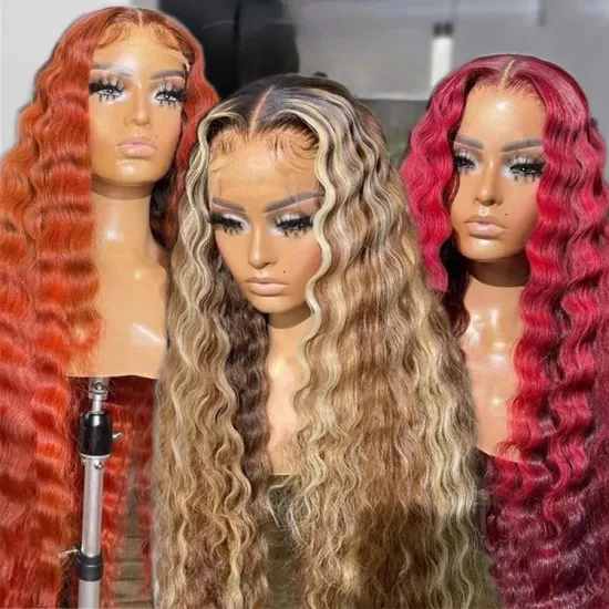 Honey Blonde and Brown Highlight HD Lace Front Wigs