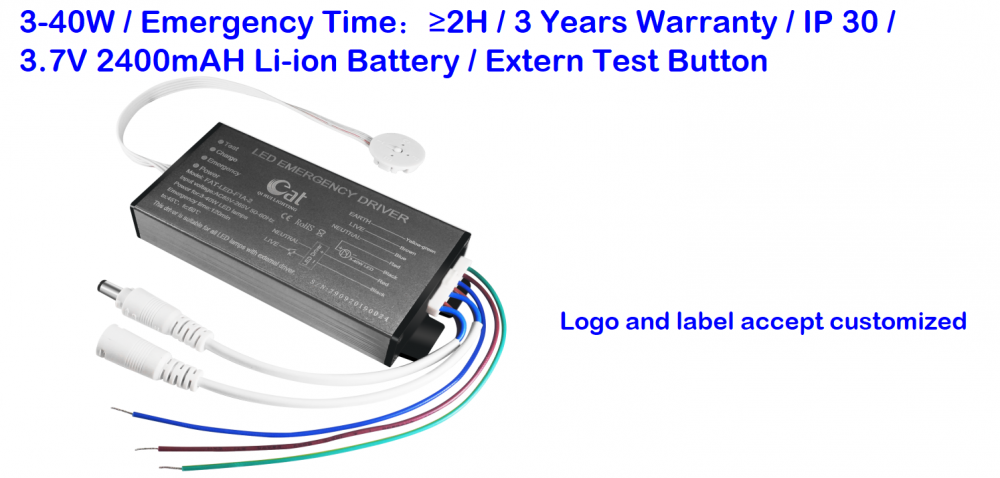 2H batteri backup LED Emergency Driver