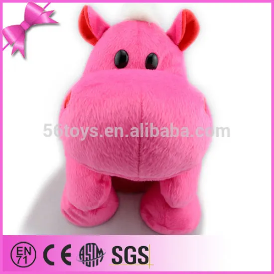 pink soft giant plush toy hippo