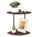 2-Tier Floating Corner Wood Rack for Wall