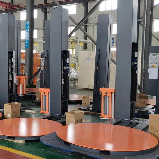 Automatic pre-stretch pallet wrapping machine