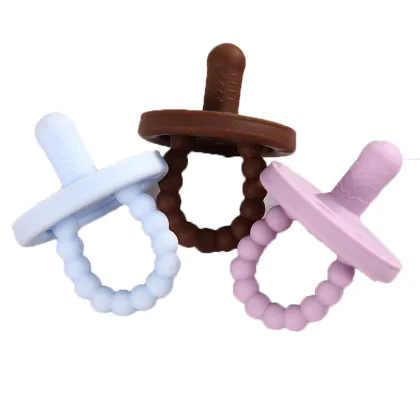 colorful Solid silicone pacifier for baby