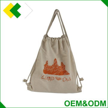 China factory High quality Unisex Drawstring Canvas backpack bag