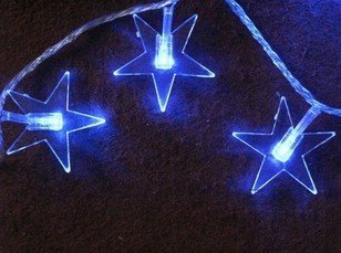 Wholesale 100 LED star Christmas light with blue and red color for christmas,festival holiday decoration