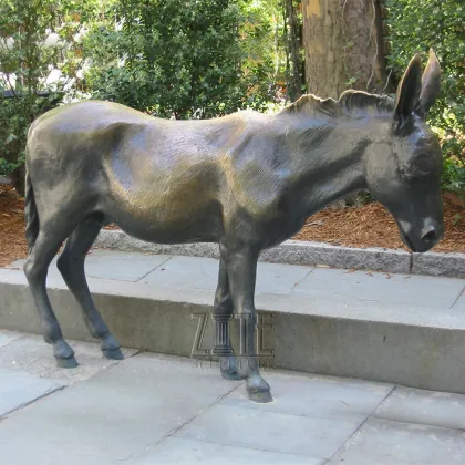 Fine Workmanship Outdoor Garden Life Size Bronze Donkey Sculpture