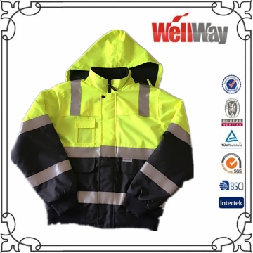 100 cotton fabric long sleeve work wear 3m reflective tape men work bomber jacket