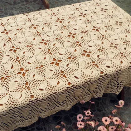 Linen Tablecloth Crochet Tablecloth